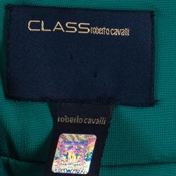 Pre Owned فستان كلاس باي روبيرتو كافالي حرير أخضر M