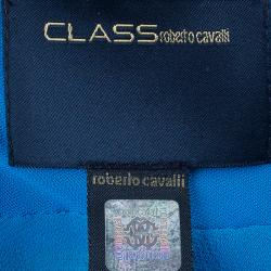 Pre Owned Class by Roberto Cavalli Turquoise Sleeveless Long Dress XL