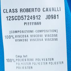 Pre Owned Class by Roberto Cavalli Turquoise Sleeveless Long Dress XL