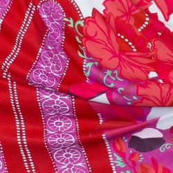 Pre Owned فستان كلاس باي روبيرتو كافالي بدون أكمام طبع أبيض ووردي M