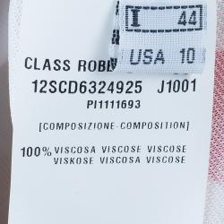 Pre Owned فستان كلاس باي روبيرتو كافالي بدون أكمام طبع أبيض ووردي M