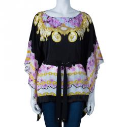 Pre Owned بلوزة كلاس باي روبرتو كافالي فراشة طباعة متعددة الألوان