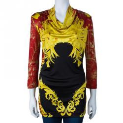 Pre Owned Class by Roberto Cavalli Multicolor Printed Long Sleeve Top L