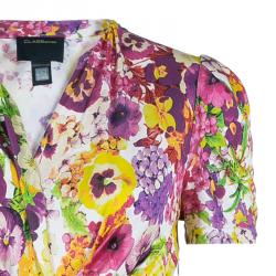 Pre Owned Class by Roberto Cavalli Floral Print Tie-Up Dress S