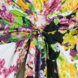 Pre Owned Class by Roberto Cavalli Floral Print Tie-Up Dress S
