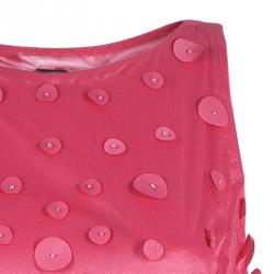 Pre Owned فستان واسع كلاس باي روبيرتو كافالي مزين بدوائر وردي M