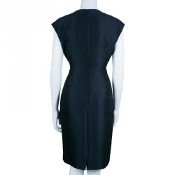 Pre Owned فستان كلاس روبرتو كافالي أزرق داكن ضيق L