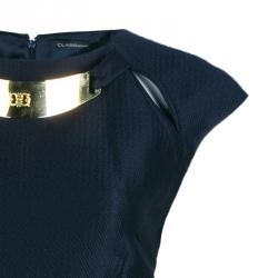 Pre Owned فستان كلاس روبرتو كافالي أزرق داكن ضيق L