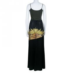 Pre Owned تنورة كلاس باي روبرتو كافالي حرير مطبوع طويلة M