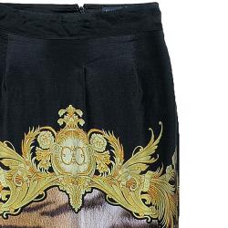 Pre Owned تنورة كلاس باي روبرتو كافالي حرير مطبوع طويلة M