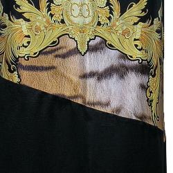 Pre Owned تنورة كلاس باي روبرتو كافالي حرير مطبوع طويلة M