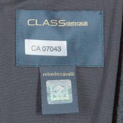 Pre Owned فستان كلاس باي روبرتو كافالي رصاصي مجسم S