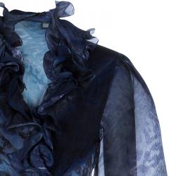 مملوكة مسبقًا فستان ماكسي كلاس باي روبرتو كافالي رصاصي طباعة الفهد مقاس M