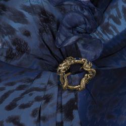 مملوكة مسبقًا فستان ماكسي كلاس باي روبرتو كافالي رصاصي طباعة الفهد مقاس M