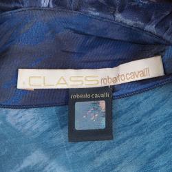 مملوكة مسبقًا فستان ماكسي كلاس باي روبرتو كافالي رصاصي طباعة الفهد مقاس M