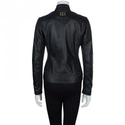 Pre Owned جاكيت كلاس باي روبرتو كافالي حلقات سوداء مزينة مقاس M