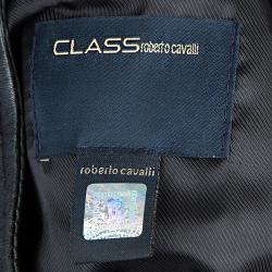 Pre Owned جاكيت كلاس باي روبرتو كافالي حلقات سوداء مزينة مقاس M