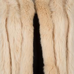 مملوكة مسبقًا Class by Roberto Cavalli Beige Fur Trim Wool Cardigan M
