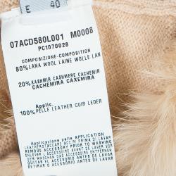 مملوكة مسبقًا Class by Roberto Cavalli Beige Fur Trim Wool Cardigan M