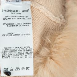 مملوكة مسبقًا Class by Roberto Cavalli Beige Fur Trim Wool Cardigan M