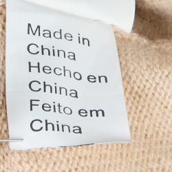 مملوكة مسبقًا Class by Roberto Cavalli Beige Fur Trim Wool Cardigan M