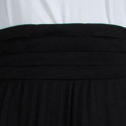 مملوكة مسبقًا تنورة كلاس باي روبرتو كافالي تريكو أسود مكشكشة ماكسي S