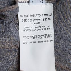 Class by Roberto Cavalli Multicolor Floral Brocade and Lace Belted Sleevless Dress M             