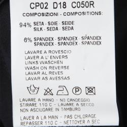 Pre Owned Class By Roberto Cavalli Black Silk Embellished Tie Detail Pleated Skirt S