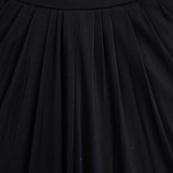 مملوكة مسبقًا Class by Roberto Cavalli Navy Blue Floral Printed Knit Draped Maxi Skirt M