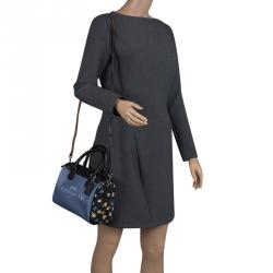 Coach Blue/Black Denim Effect Coated Canvas Mini Bennett Satchel
