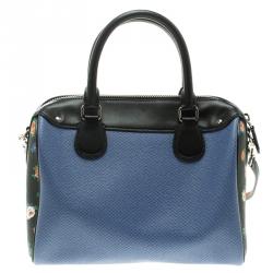 Coach Blue/Black Denim Effect Coated Canvas Mini Bennett Satchel
