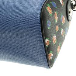 Coach Blue/Black Denim Effect Coated Canvas Mini Bennett Satchel
