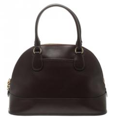 Pre Owned Coach Burgundy Leather Cora Dome Satchel