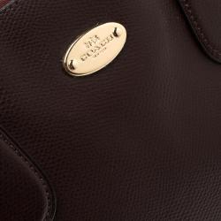 Pre Owned Coach Burgundy Leather Cora Dome Satchel