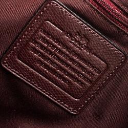 Pre Owned Coach Burgundy Leather Cora Dome Satchel