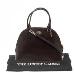 Pre Owned Coach Burgundy Leather Cora Dome Satchel