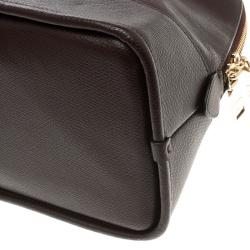 Pre Owned Coach Burgundy Leather Cora Dome Satchel