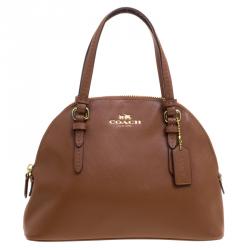 Coach Brown Leatehr Small Peyton Satchel
