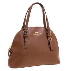 Coach Brown Leatehr Small Peyton Satchel