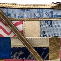 Pre Owned Coach Multicolor Leather and Fabric Patchwork Crossbody Bag