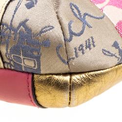 Pre Owned Coach Multicolor Leather and Fabric Patchwork Crossbody Bag