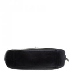 Coach Black Leather Turnlock Shoulder Bag