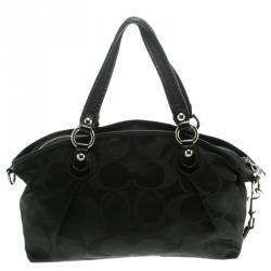 Coach Black Signature Canvas Poppy Satchel