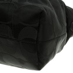 Coach Black Signature Canvas Poppy Satchel