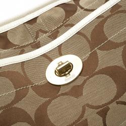 Coach Beige/White Signature Canvas Ergo Hobo