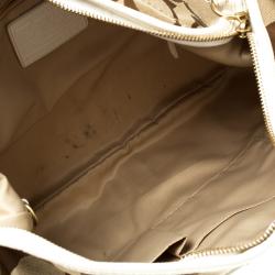Coach Beige/White Signature Canvas Ergo Hobo