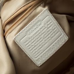 Coach Beige/White Signature Canvas Ergo Hobo