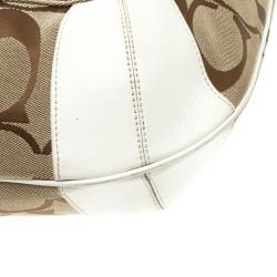 Coach Beige/White Signature Canvas Ergo Hobo