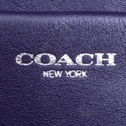 Pre Owned Coach Purple Leather Crossbody Bag