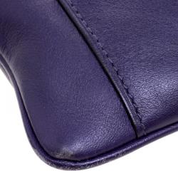 Pre Owned Coach Purple Leather Crossbody Bag